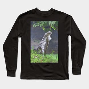 White Bengal Tiger Marking Territory Long Sleeve T-Shirt